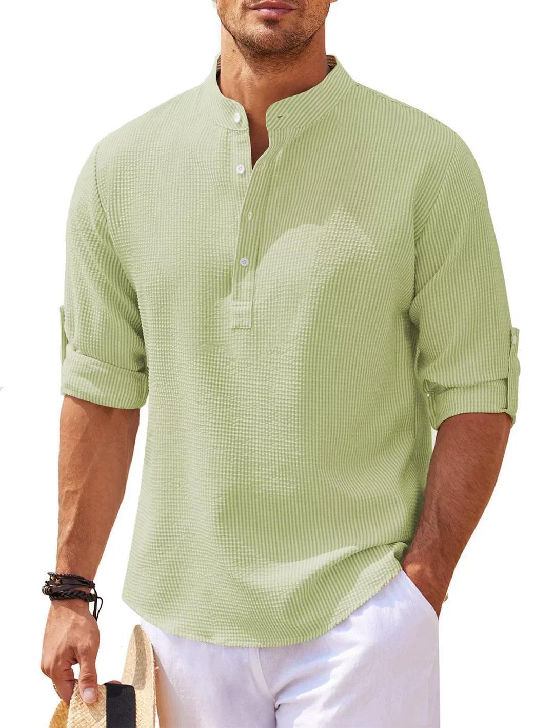 Men's Mandarin Collar Shirt Lightweight